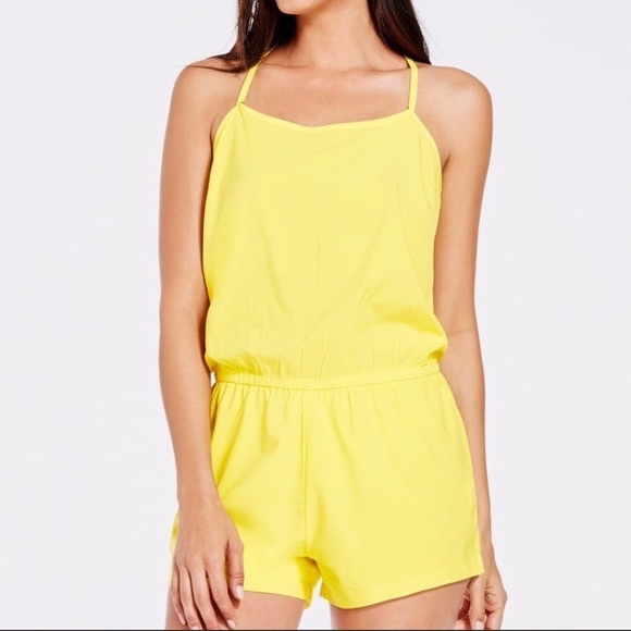Fabletics Pants - S // Fabletics Bright Yellow Neema Romper